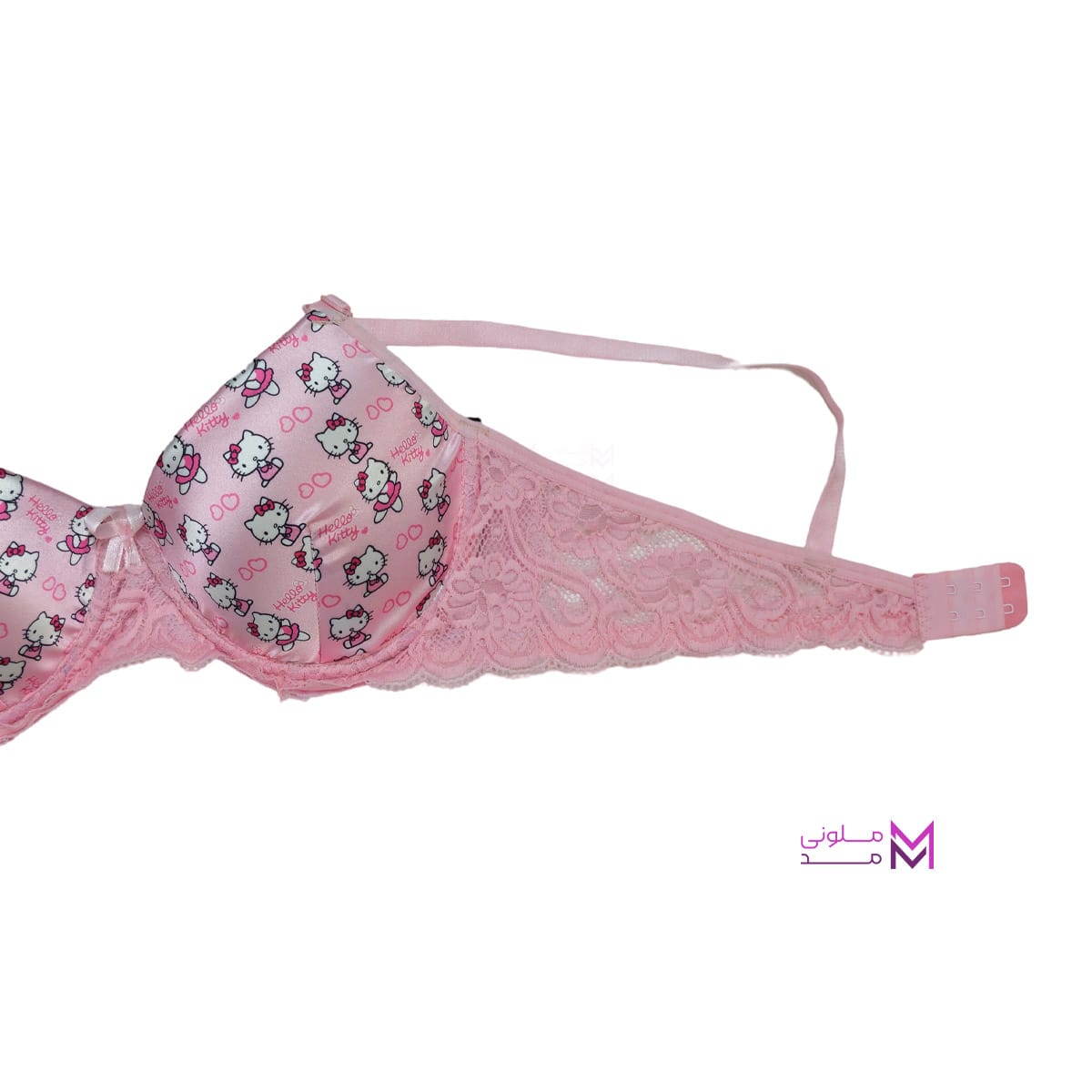 Pink Kitty design springy sponge bra and panties set-02 بند ست شورت و سوتین اسفنجی فنر دار طرح کیتی صورتی