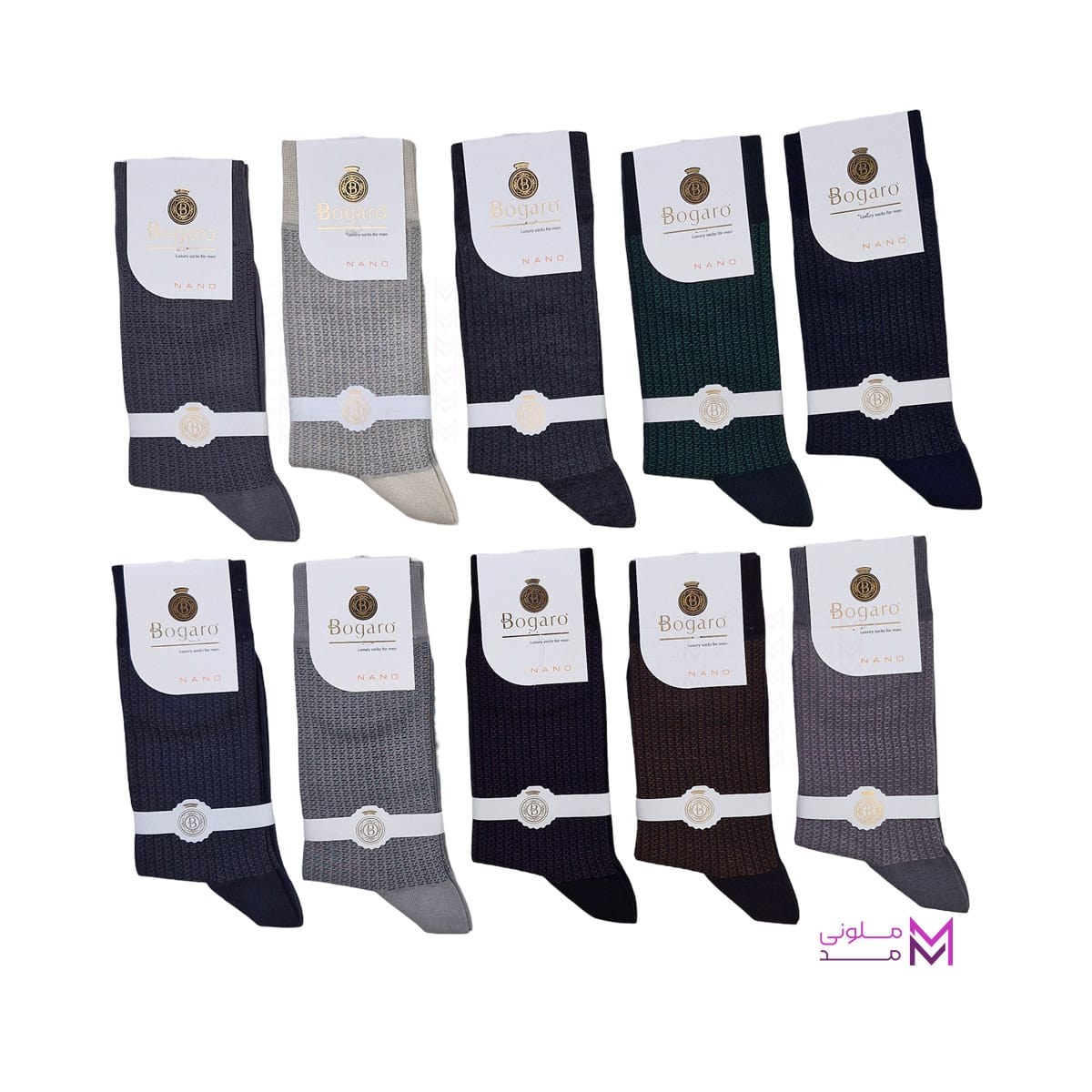 mens crew socks with patterned Bogaro in 20 colors- (21) جوراب مردانه ساق بلند بوگارو طرح دار در 19 رنگ دوم