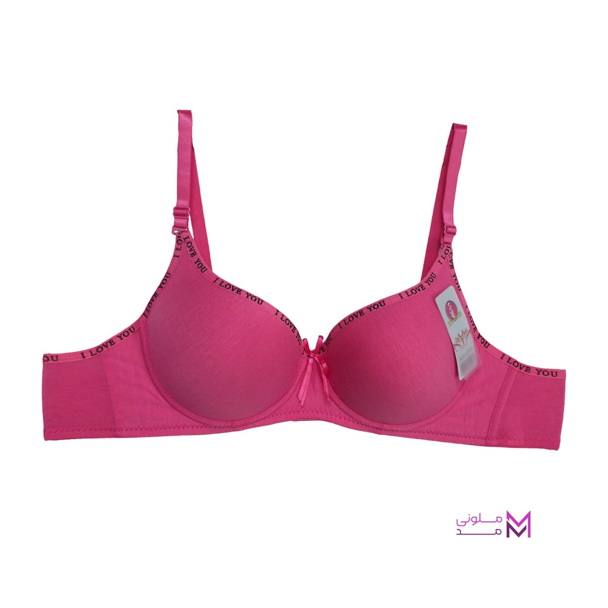 Cotton sponge bra without push-up, spring-loaded (9) سوتین اسفنجی نخی بدون پوش آپ فنردار صورتی
